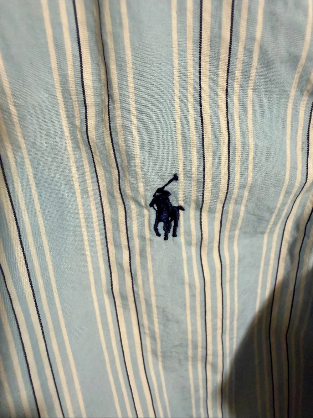 Ralph Lauren Light Blue & White Striped Button-Down Shirt